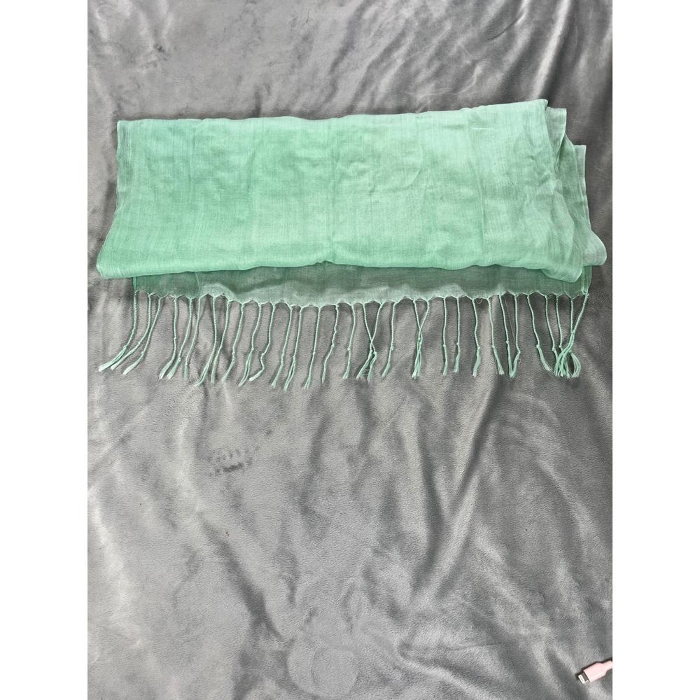 Sheer Easter Spring MintGreen Ethereal Blanket Scarf 21 x 72in